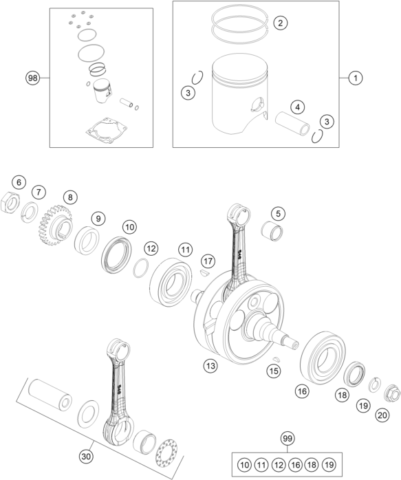 VILEBREQUIN PISTON POUR FREERIDE 250 R 2014 (EU)