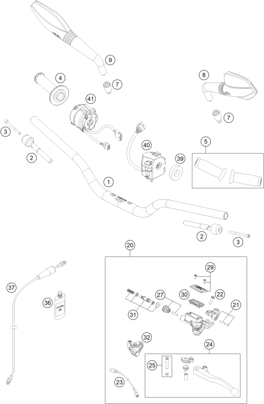 GUIDON ARMATURES POUR 690 DUKE R ABS 2014 EU