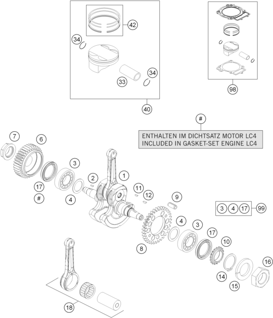 VILEBREQUIN PISTON POUR 690 DUKE R ABS 2014 EU