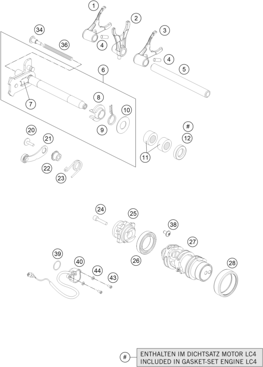 MECANISME DE SELECTION POUR 690 DUKE BLACK ABS 2015 (EU)