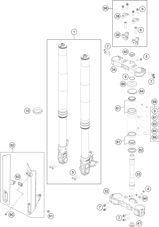 FOURCHE TELESCOPIQUE TE DE FOURCHE POUR 690 SMC R ABS 2014 EU