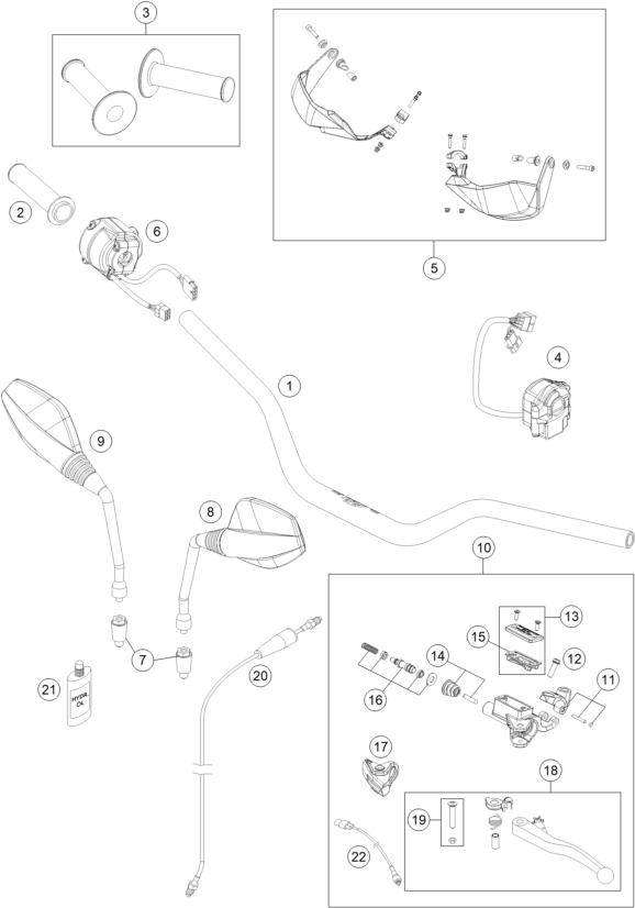 GUIDON ARMATURES POUR 690 ENDURO R ABS 2015 (EU)