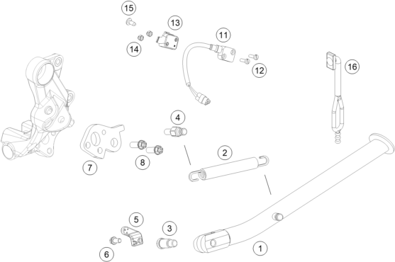 BEQUILLE LATERALE BEQUILLE CENTRALE POUR 690 ENDURO R ABS 2016 EU
