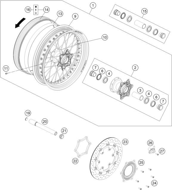 ROUE AVANT POUR 690 SMC R ABS 2014 EU