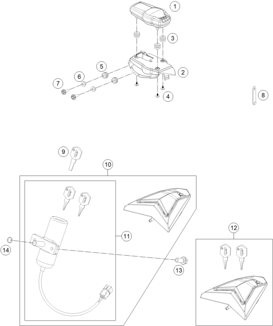 INSTRUMENTS SYSTEME DE VERROUILLAGE POUR 690 ENDURO R 2018 (EU)