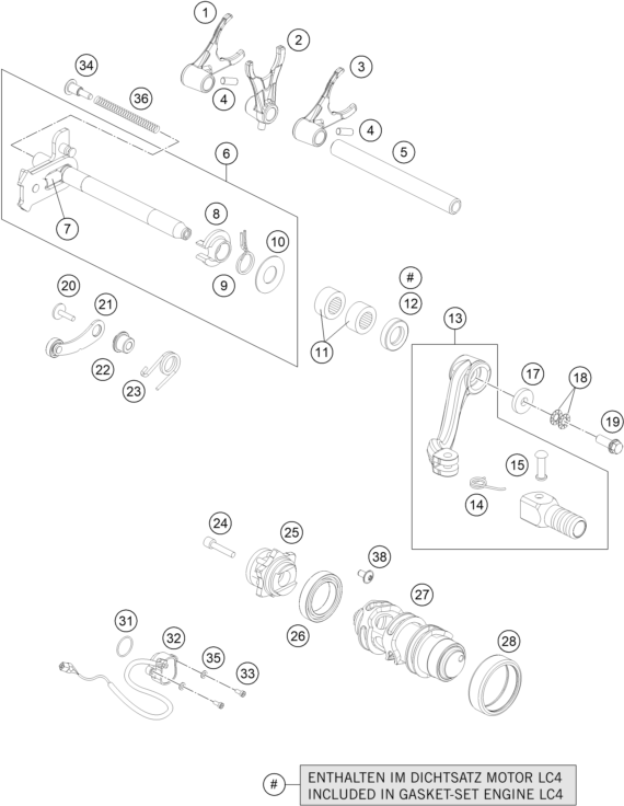 MECANISME DE SELECTION POUR 690 ENDURO R ABS 2015 EU