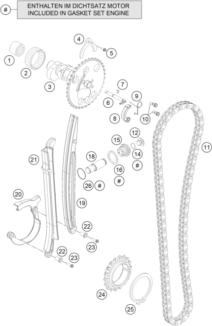 COMMANDE DE DISTRIBUTION POUR 690 ENDURO R ABS 2015 EU