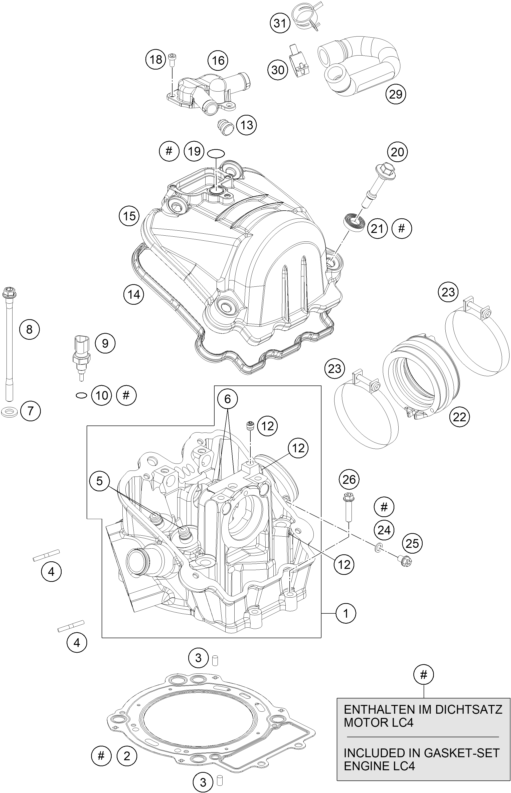 CULASSE POUR 690 ENDURO R ABS 2014 EU