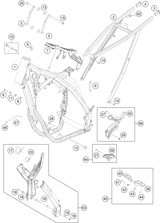 CADRE POUR 250 EXC-F 2014 (EU)