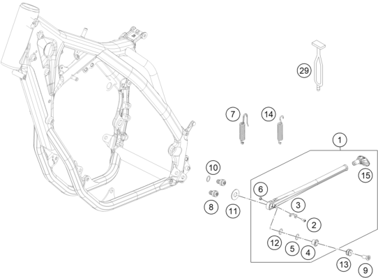 BEQUILLE LATERALE BEQUILLE CENTRALE POUR 250 EXC F 2014 EU
