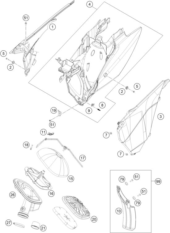 FILTRE A AIR POUR 250 EXC F 2014 EU