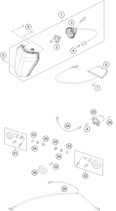 ECLAIRAGE POUR 250 EXC F FACTORY EDITION 2015 EU