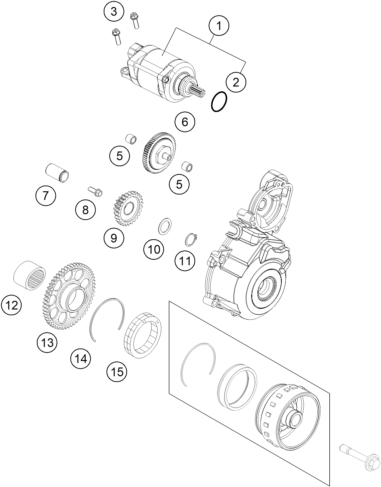 DEMARREUR ELECTRIQUE POUR 250 EXC-F 2016 (EU)