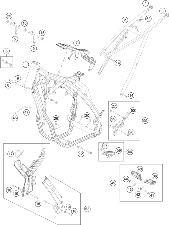 CADRE POUR 450 EXC FACTORY EDITION 2015 EU