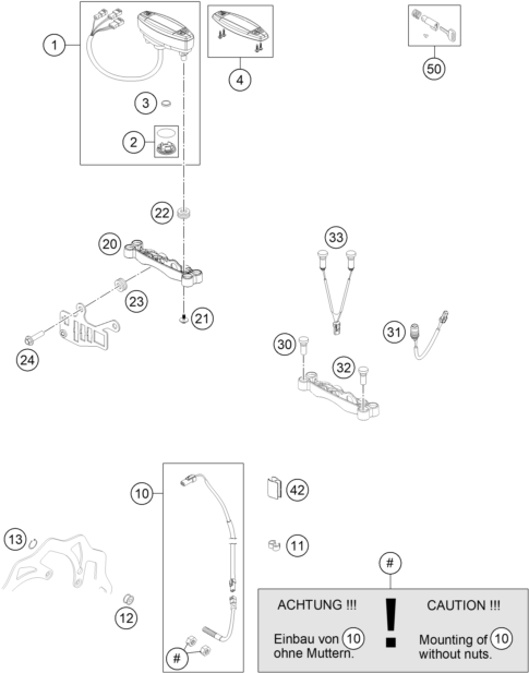 INSTRUMENTS SYSTEME DE VERROUILLAGE POUR 450 EXC 2014 EU