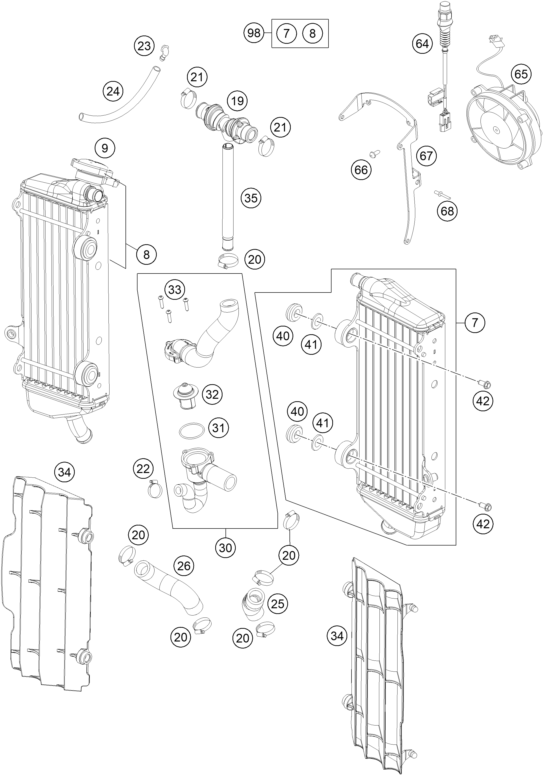 SYSTEME DE REFROIDISSEMENT POUR 450 EXC SIX DAYS 2014 EU