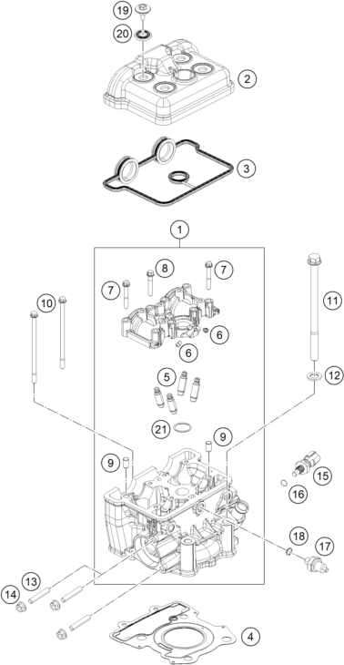 CULASSE POUR 200 DUKE OR. W/O ABS B.D. 14 (EU)