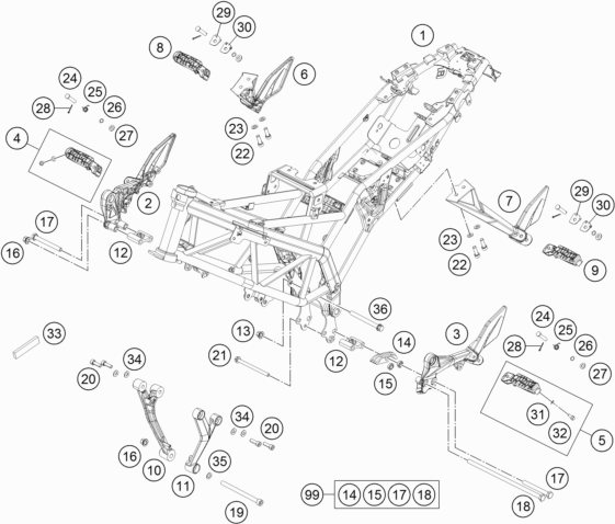 CADRE POUR 250 DUKE BL ABS BD 15 EU
