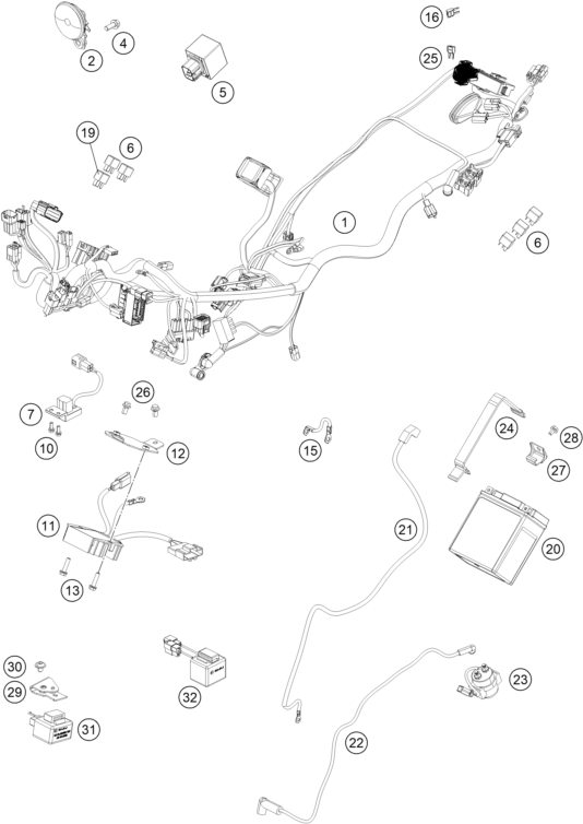 FAISCEAU DE CABLES POUR 200 DUKE ORANGE ABS 2014 EU