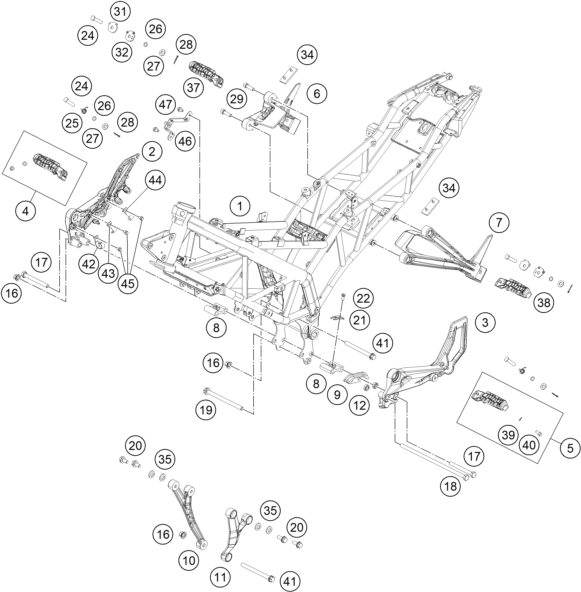 CADRE POUR RC 125 WHITE / ABS 2016 (EU)