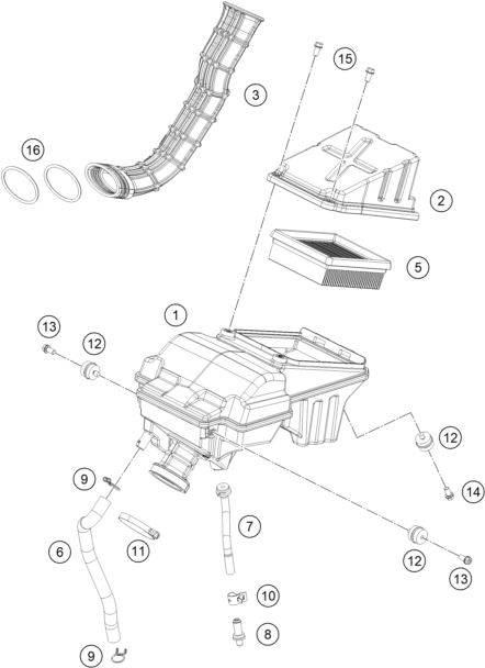 FILTRE A AIR POUR RC 125 BLACK ABS 2014 EU