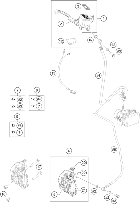 ETRIER DE FREIN AVANT POUR RC 125 BLACK ABS 2015 EU