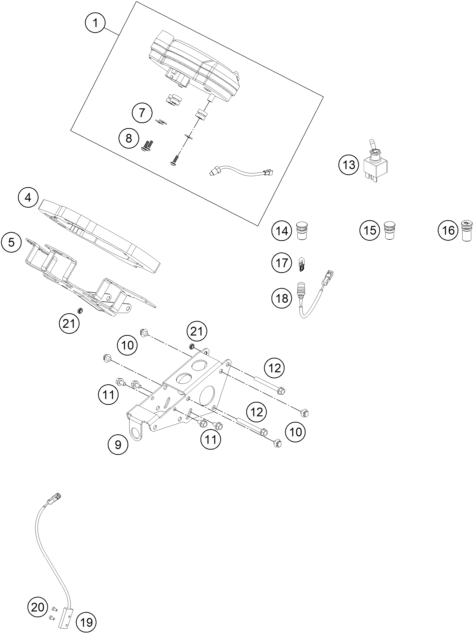 INSTRUMENTS SYSTEME DE VERROUILLAGE POUR RC 250 R 2014 EU