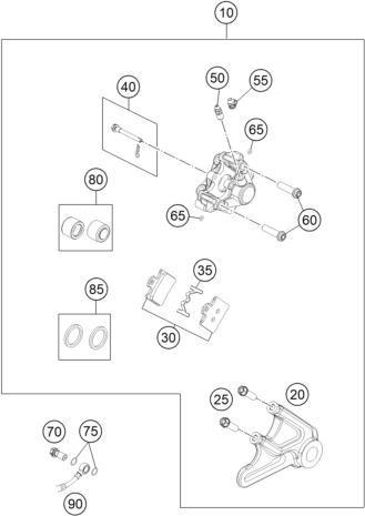 ETRIER DE FREIN ARRIERE POUR 85 SX 17/14 2015 (EU)