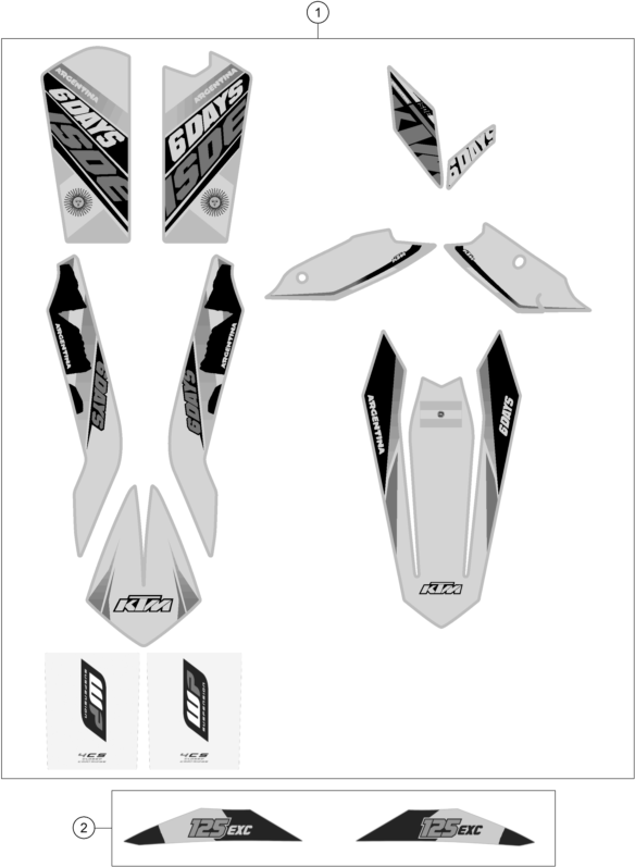 KIT DECO POUR 125 EXC SIX-DAYS 2015 (EU)