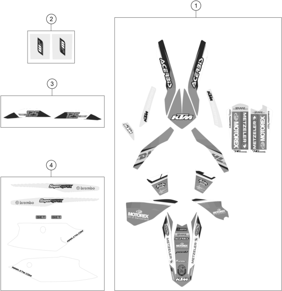 KIT DECO POUR 125 EXC FACTORY EDITION 2015 EU