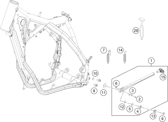 BEQUILLE LATERALE BEQUILLE CENTRALE POUR 250 XC 2015 (EU/US)