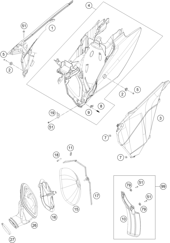 FILTRE A AIR POUR 250 XC 2016 (EU/US)