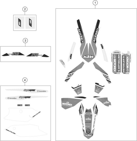 KIT DECO POUR 250 EXC FACTORY EDITION 2015 (EU)