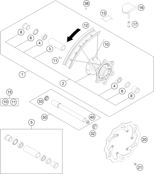 ROUE AVANT POUR 250 SX 2015 (EU)