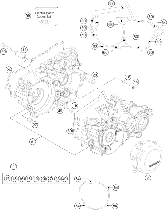 CARTER MOTEUR POUR 250 SX 2013 (EU)