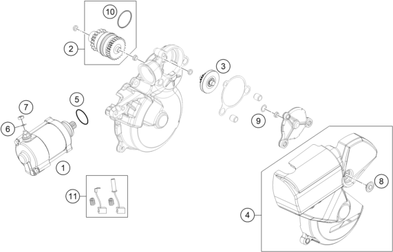 DEMARREUR ELECTRIQUE POUR 250 EXC 2016 (EU)