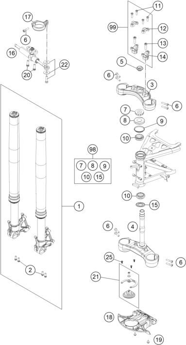 FOURCHE TELESCOPIQUE TE DE FOURCHE POUR 1190 ADVENTURE R ABS 2015 EU