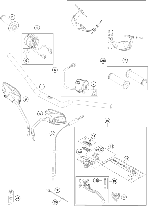 GUIDON ARMATURES POUR 1190 ADVENTURE R ABS 2015 EU
