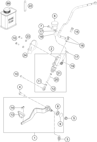 SYSTEME DE FREIN ARRIERE POUR 1050 ADVENTURE ABS 2015 (EU)