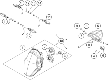 ECLAIRAGE POUR 1190 ADV. ABS GREY WES. 2015 (EU)