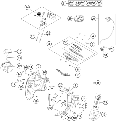 INSTRUMENTS SYSTEME DE VERROUILLAGE POUR 1190 ADV. ABS GREY WES. 2015 (EU)