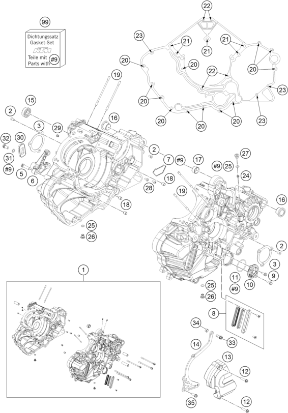 CARTER MOTEUR POUR 1190 ADV. ABS GREY WES. 2015 (EU)