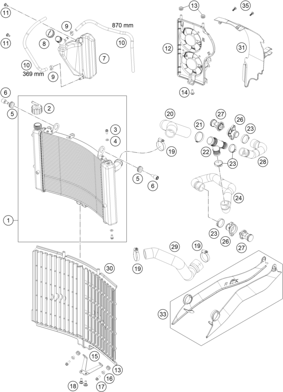 SYSTEME DE REFROIDISSEMENT POUR 1190 ADV. ABS GREY WES. 2015 (EU)