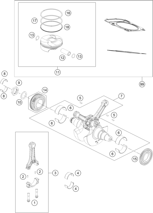 VILEBREQUIN PISTON POUR 1290 SUPER ADVENTURE WH ABS 15 EU