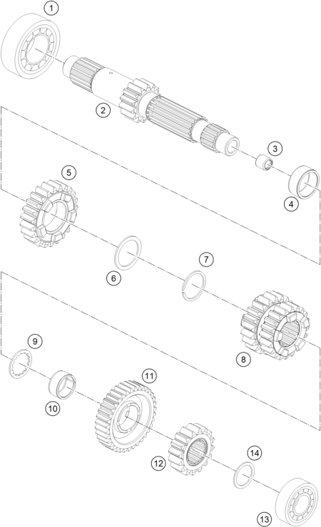 BOITE DE VITESSE I ARBRE PRIMAIRE POUR 1290 SUPER ADV. S BLACK 17 (EU)