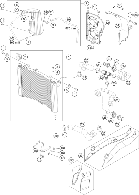 SYSTEME DE REFROIDISSEMENT POUR 1290 SUPER ADVENTURE WH ABS 15 (EU)