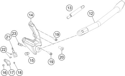 BEQUILLE LATERALE BEQUILLE CENTRALE POUR 1050 ADVENTURE ABS 2016 EU