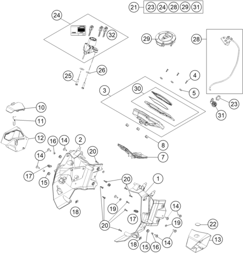 INSTRUMENTS  SYSTEME DE VERROUILLAGE POUR 1050 ADVENTURE ABS 2015 EU