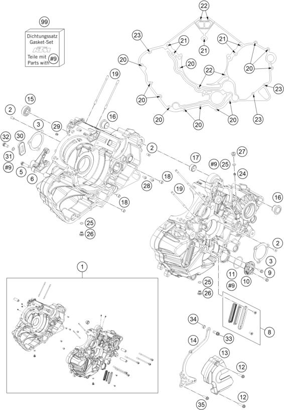 CARTER MOTEUR POUR 1050 ADVENTURE ABS 2015 (EU)