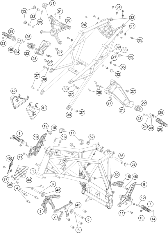 CADRE POUR 1290 SUPERDUKE R ORANGE ABS 15 EU